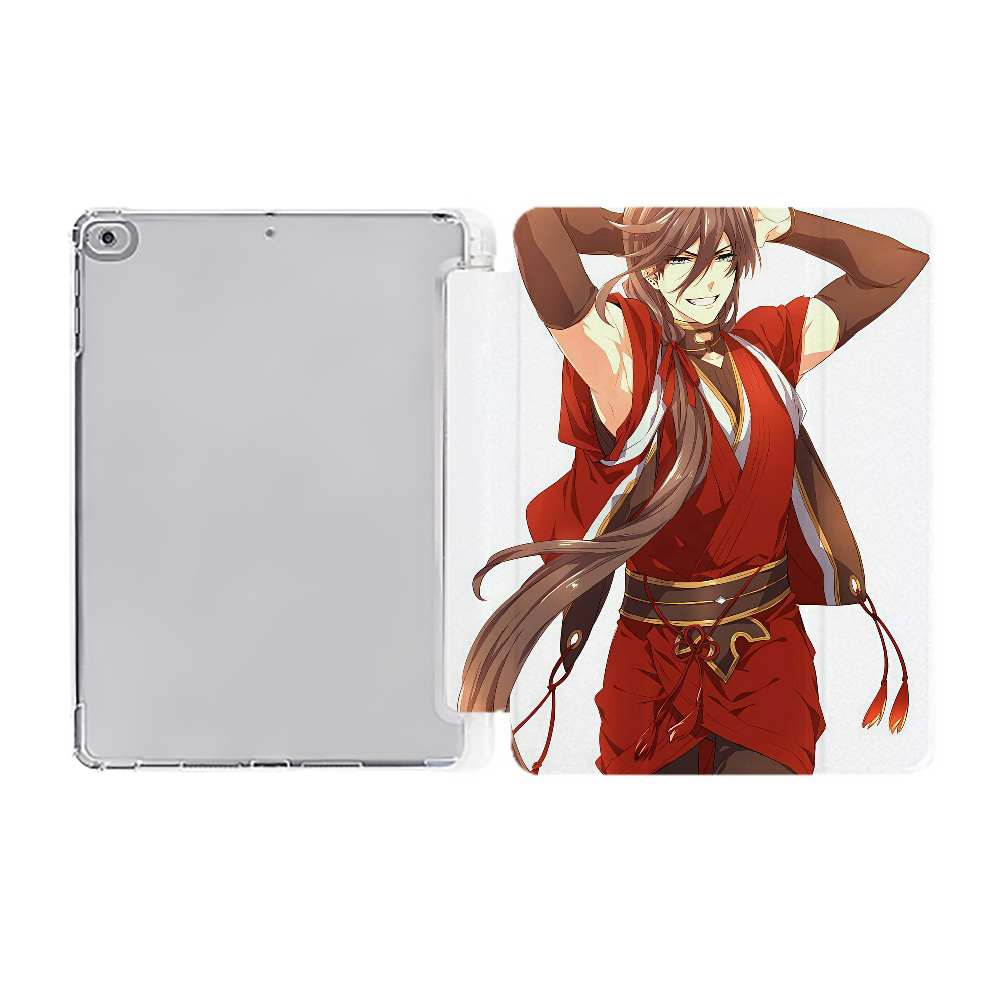 （画像用） 刀剣乱舞 Touken Ranbu IPad ケース ペン収納付き 三つ折りスタンド PUレザー×シリコン 対応機種9.5/10.5/10.9インチ